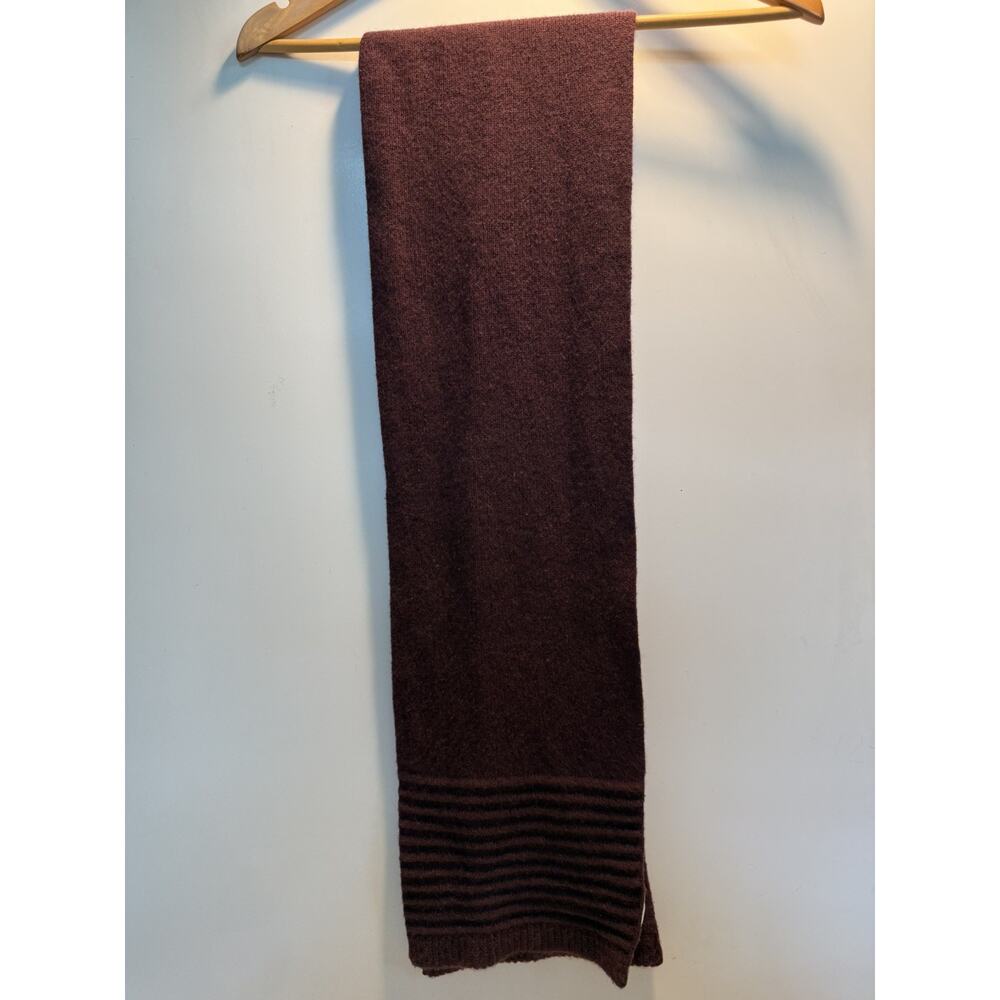 Portolano 100% Cashmere Purple Scarf 8”x64” Italy wrap jewel tone quiet luxury - Picture 10 of 12